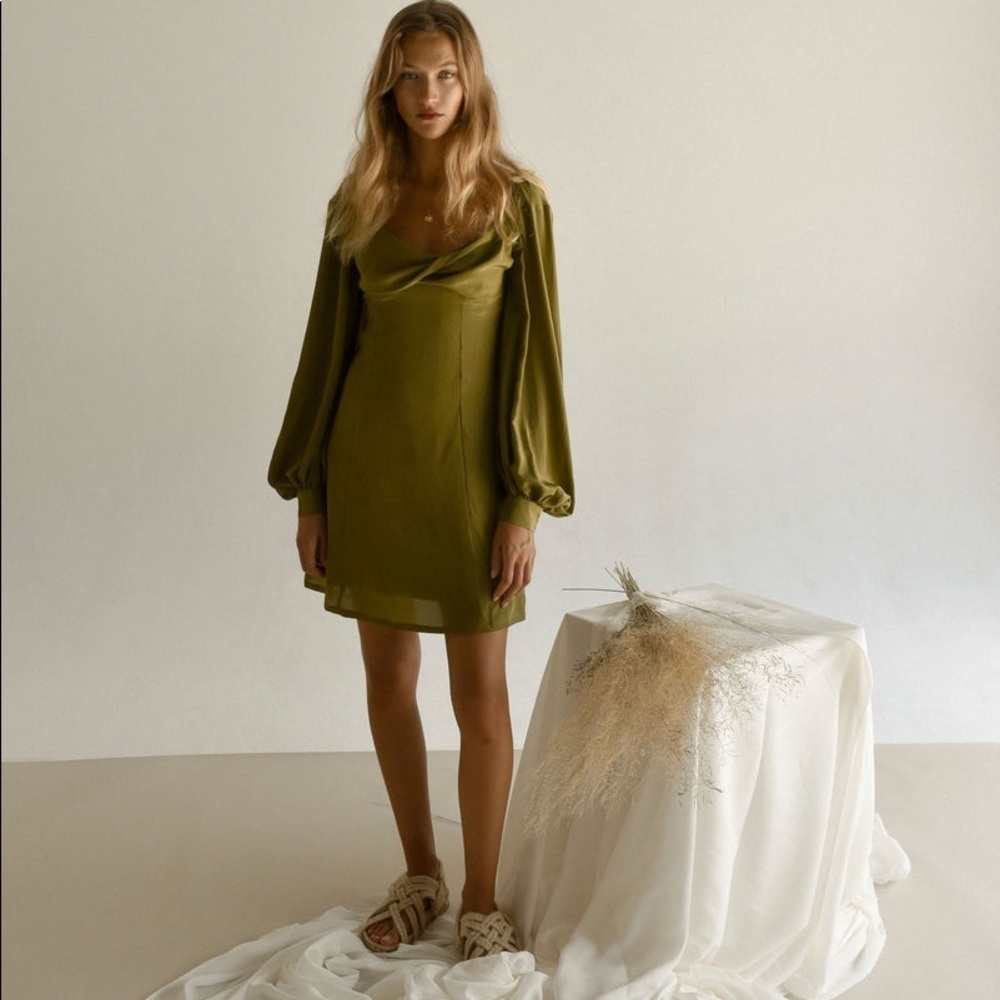 Yoli & Otis Daphne Martini Olive Dress Size 6